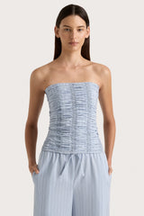 Jilliane Top Blue Pinstripe - Final Sale
