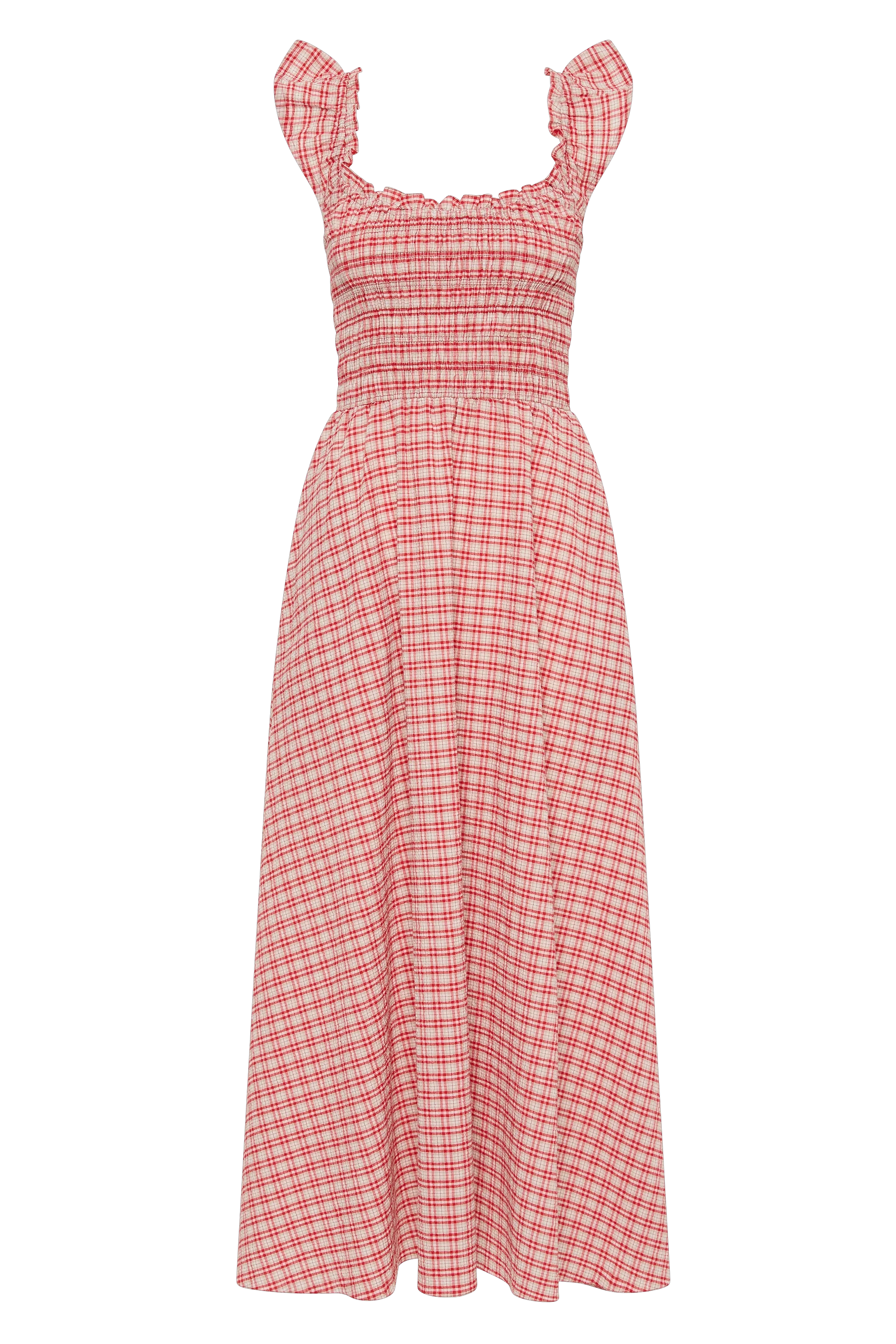 Eudora Midi Dress Vintage Red Check