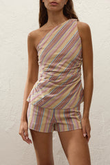 Aurora Top Agua Stripe Mustard - Final Sale