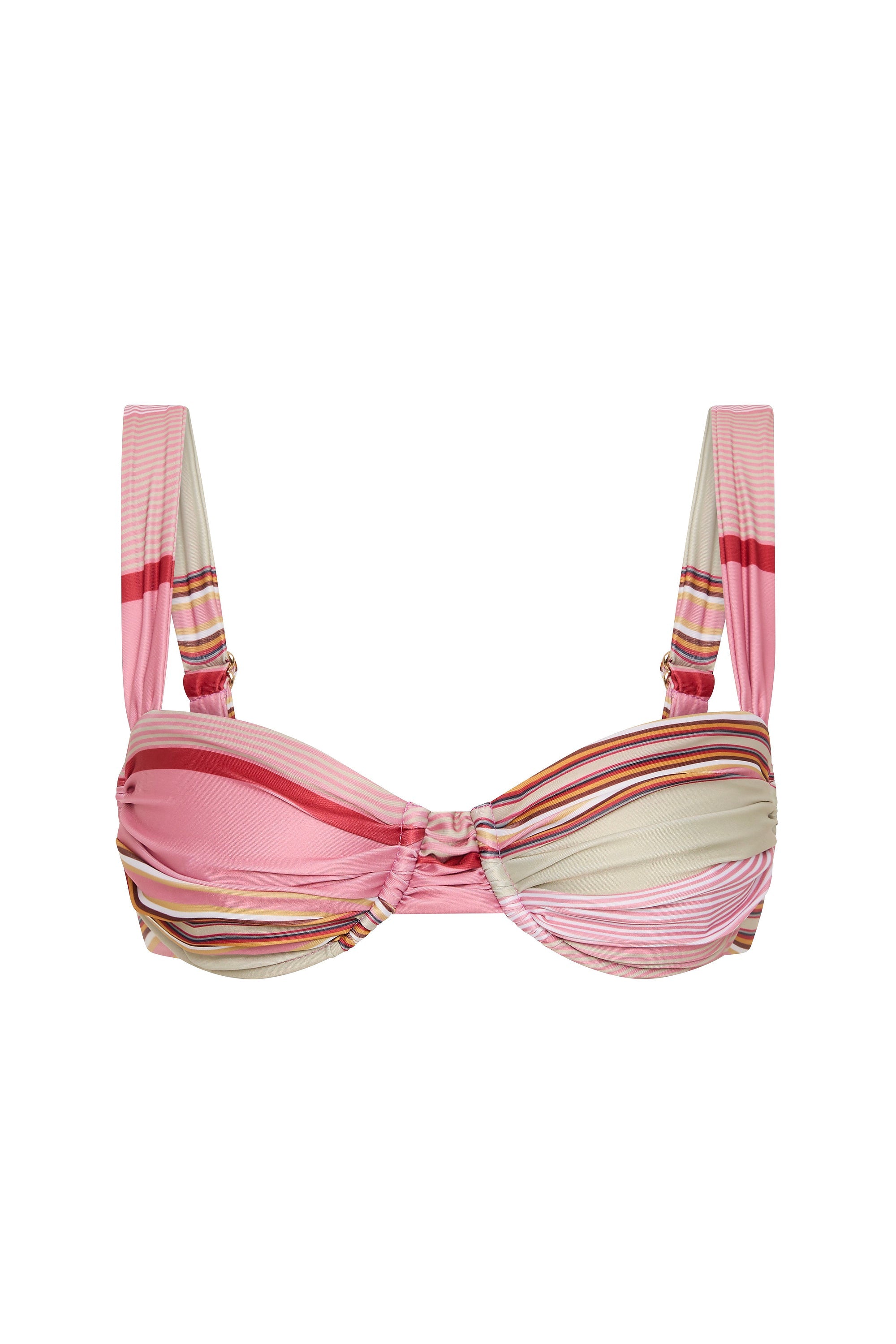 Sol Bikini Top Barragan Stripe Dusty Mauve - Final Sale