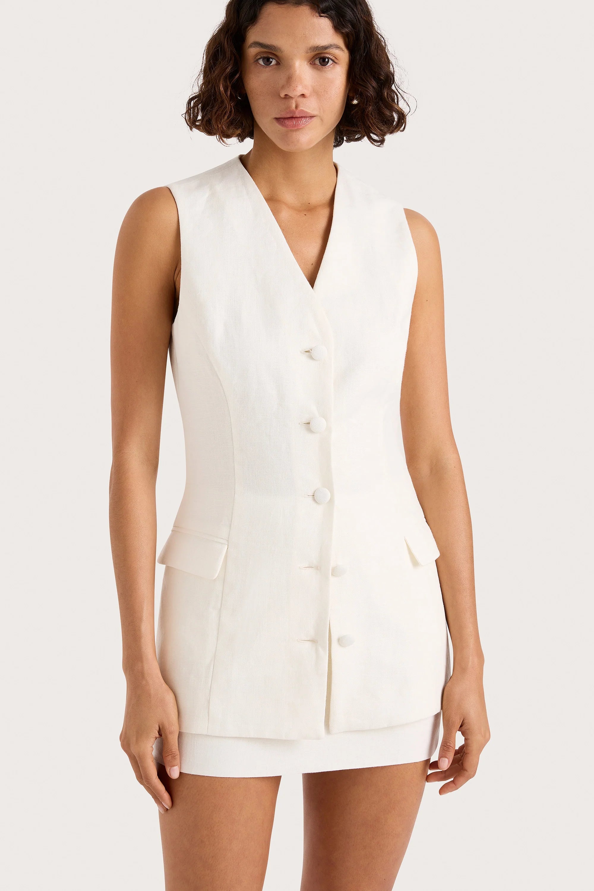 Eloise Vest White - Final Sale