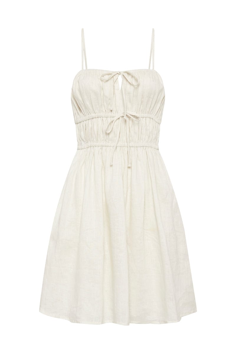 Shivka Mini Dress Plain Egg Shell - Final Sale