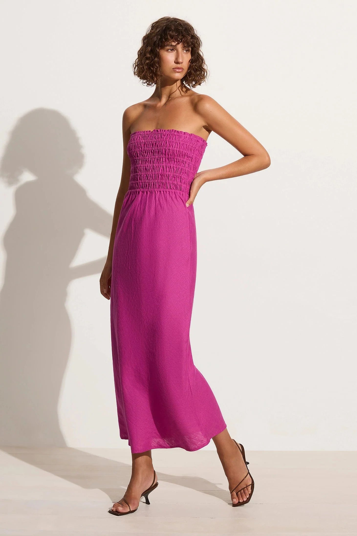 Do Dora Midi Dress Magenta - Final Sale