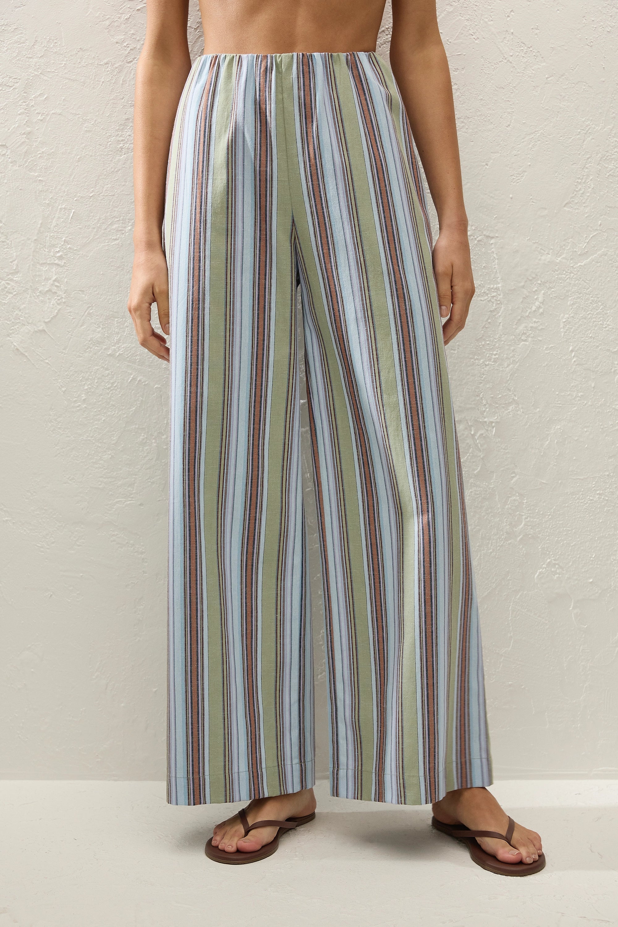 Lane Pant Agua Stripe Blue - Final Sale