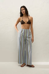 Lane Pant Agua Stripe Blue - Final Sale