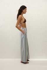 Lane Pant Agua Stripe Blue - Final Sale