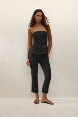 Petro Top Lola Polka Dot Black Cream