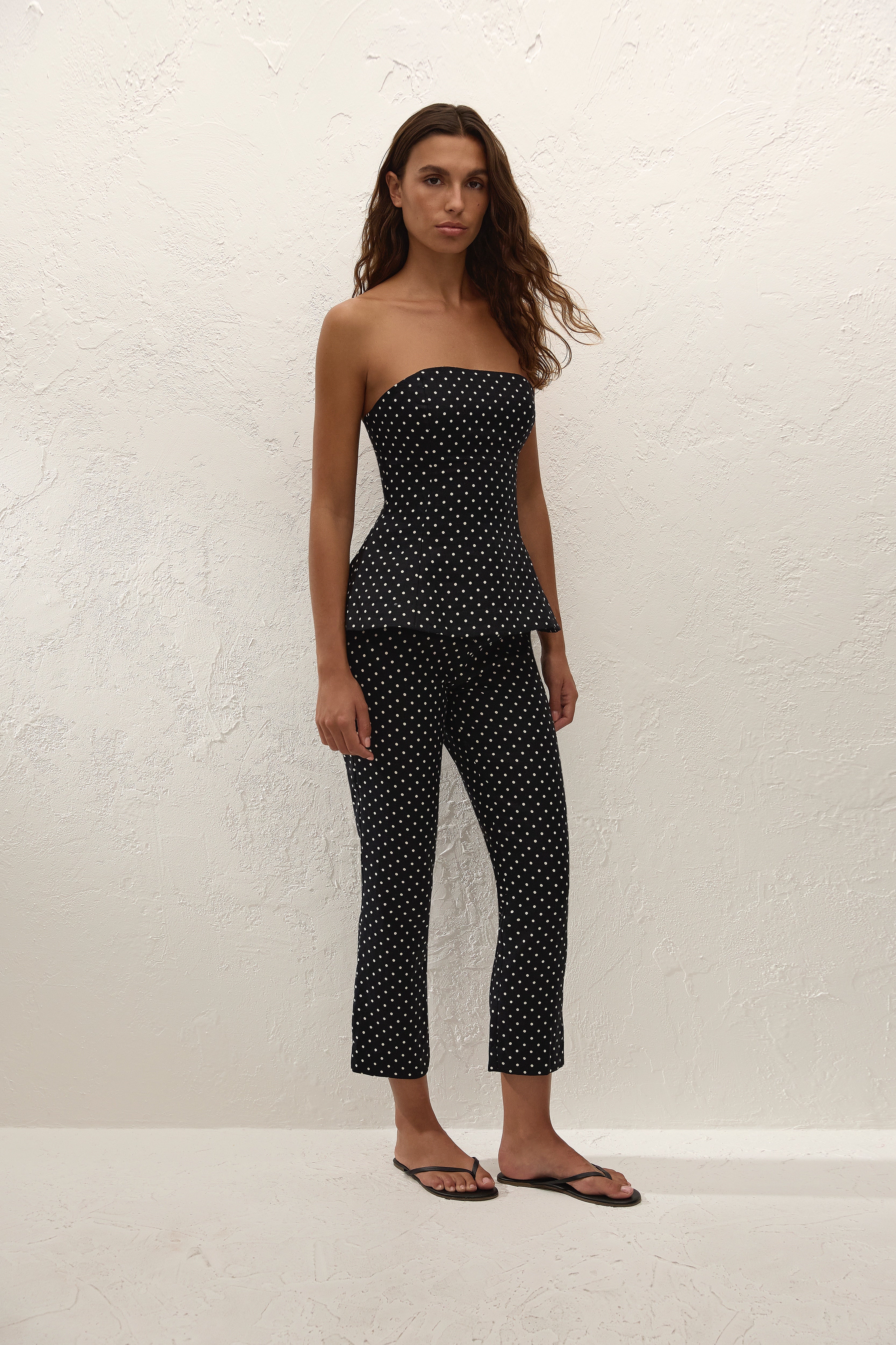 Petro Top Lola Polka Dot Black Cream