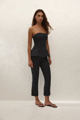 Petro Top Lola Polka Dot Black Cream
