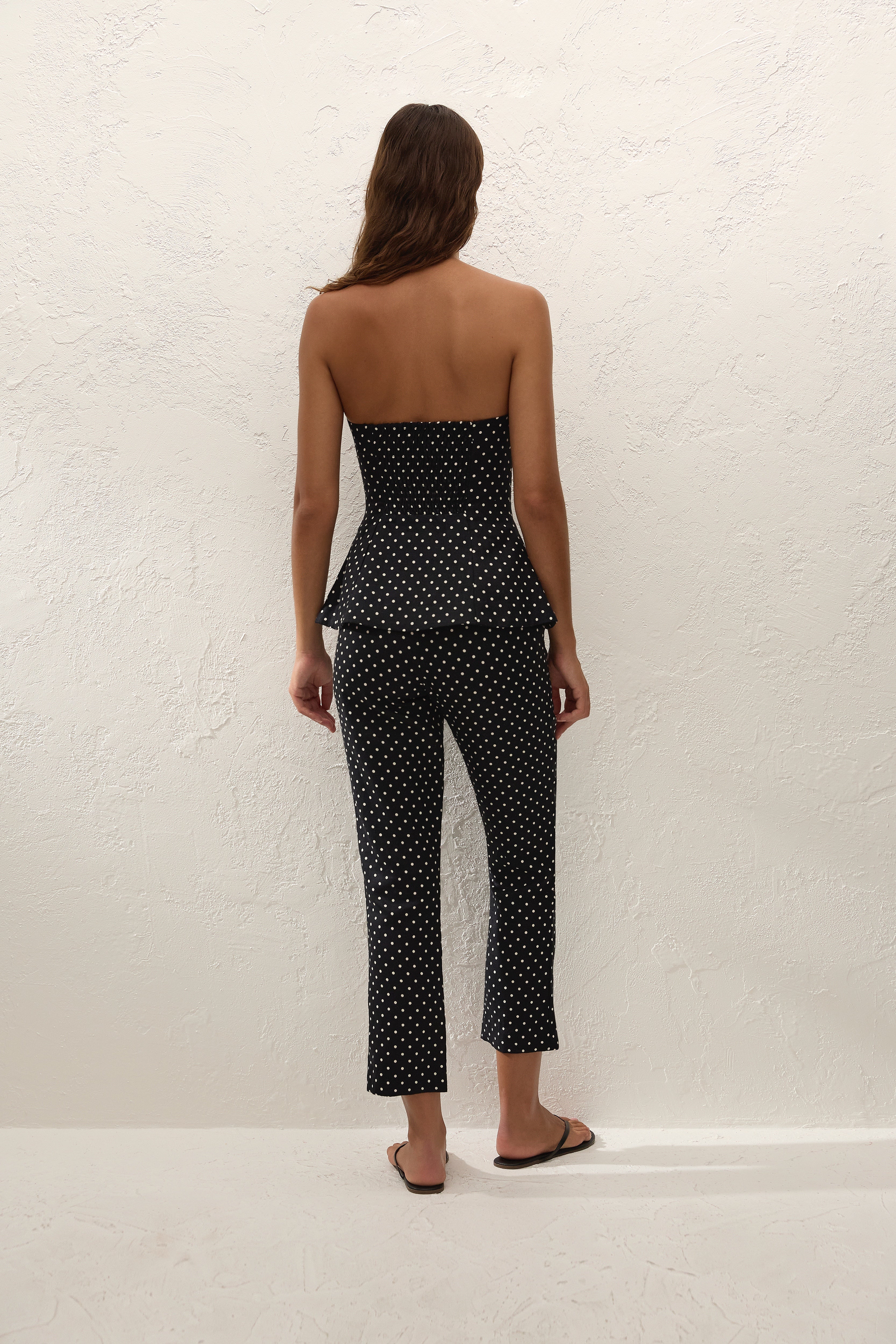 Iria Capri Pant Lola Polka Dot Black Cream