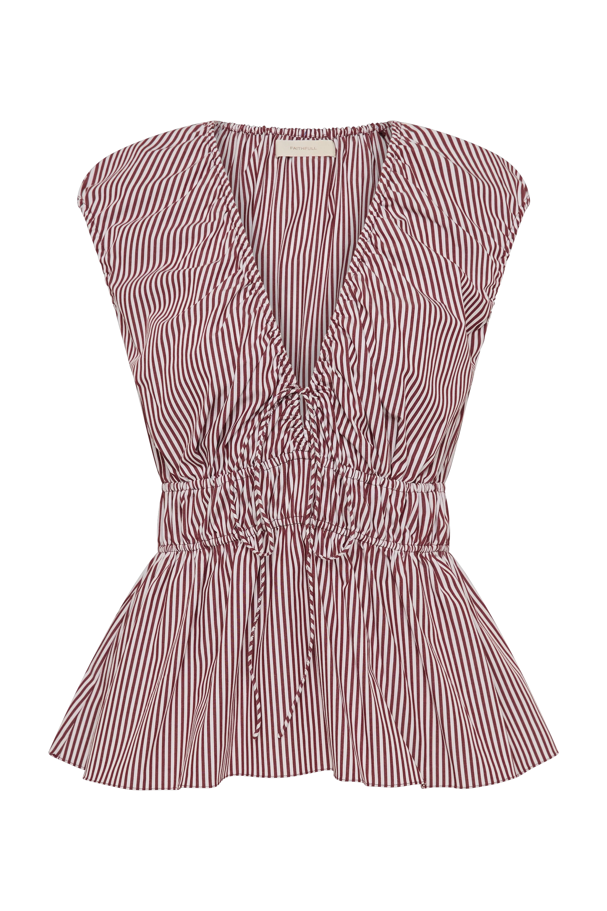 Hedda Top Maia Stripe Burgundy - Final Sale