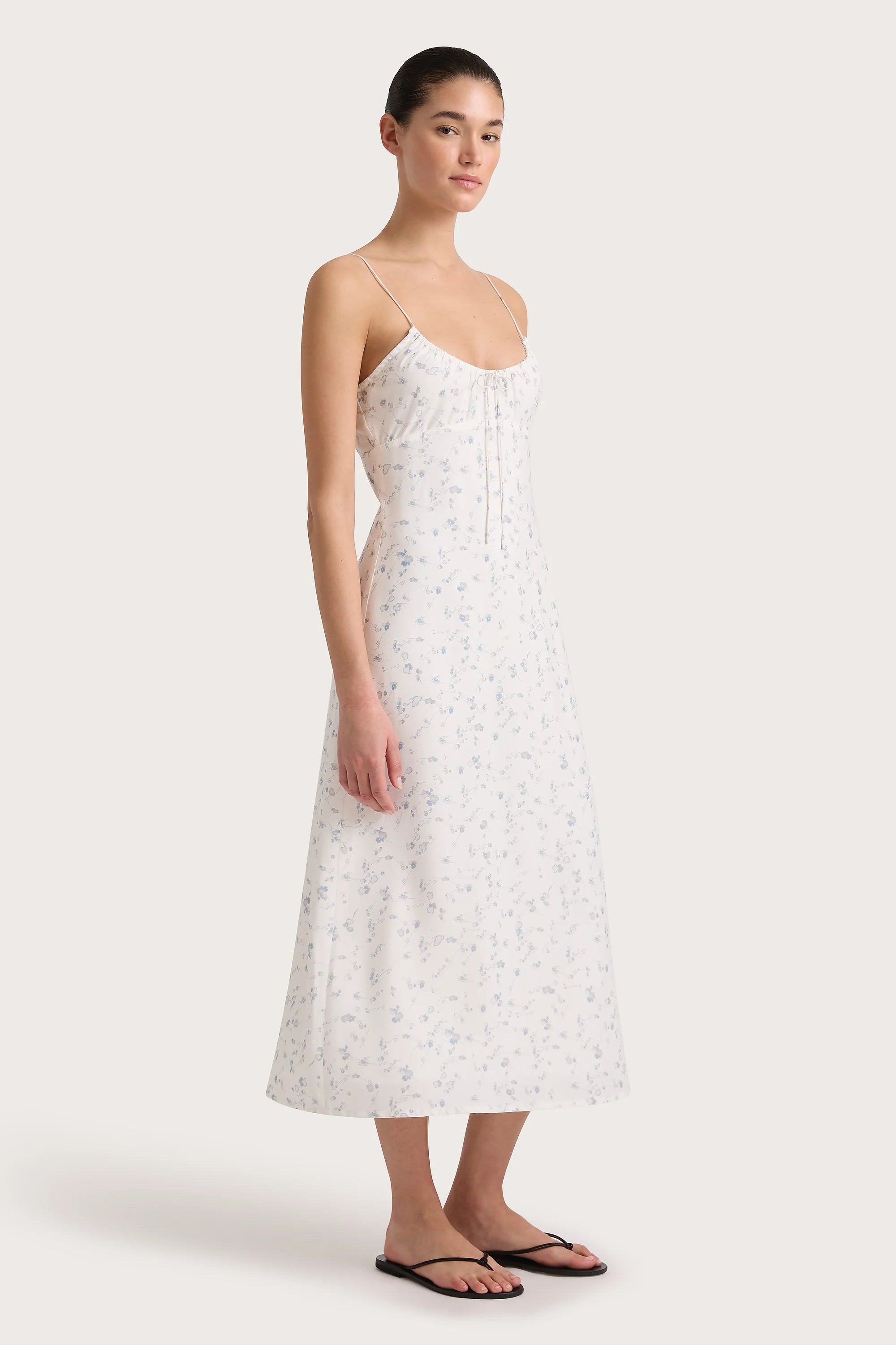 Pau Dress Blossom Egg Shell Powder Blue - Final Sale