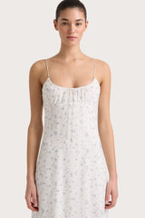 Pau Dress Blossom Egg Shell Powder Blue - Final Sale