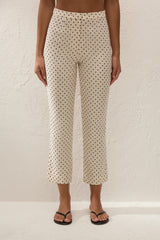 Iria Capri Pant Lola Polka Dot Cream Black