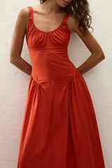 Olas Midi Dress Dusty Tomato - Final Sale