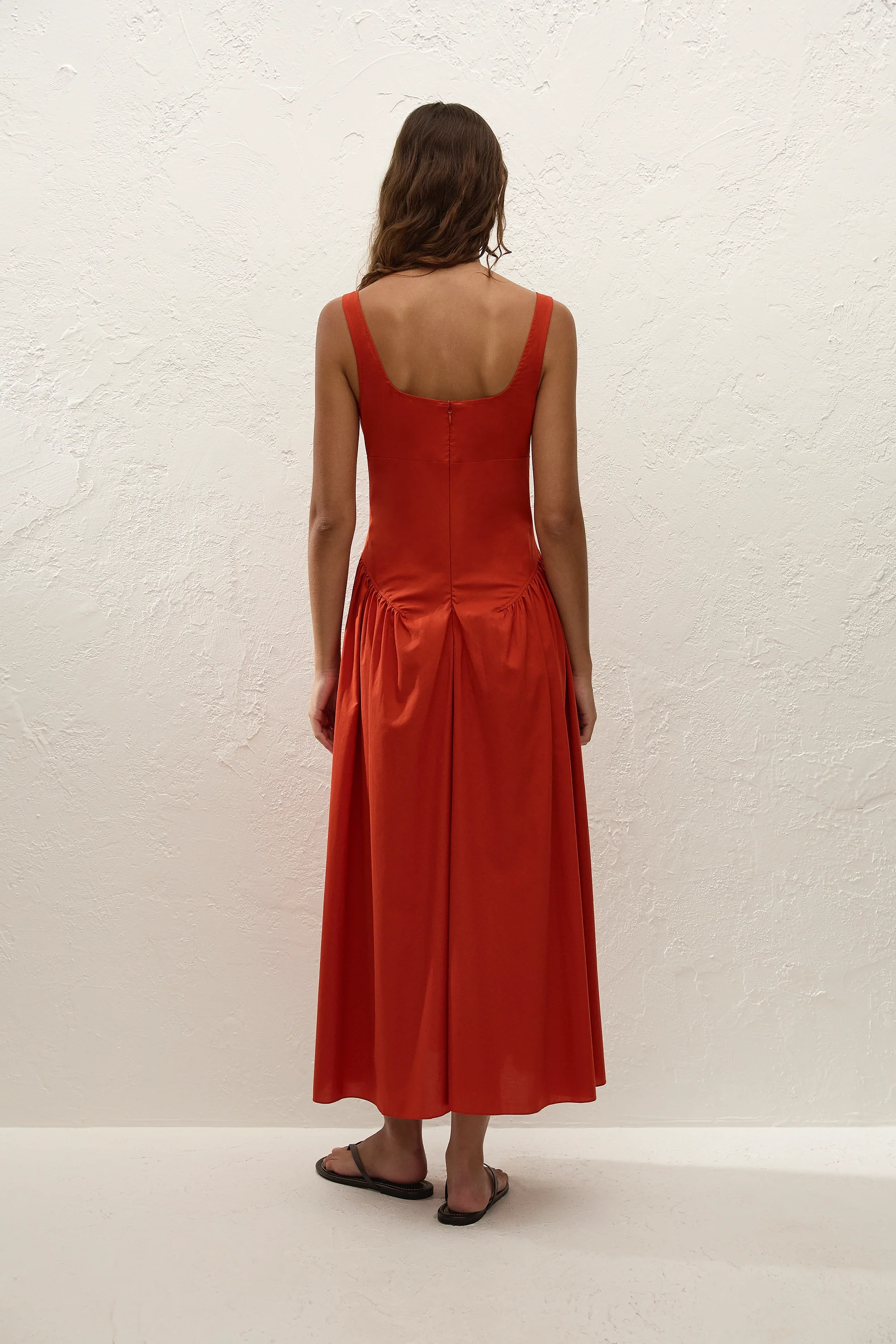 Olas Midi Dress Dusty Tomato - Final Sale