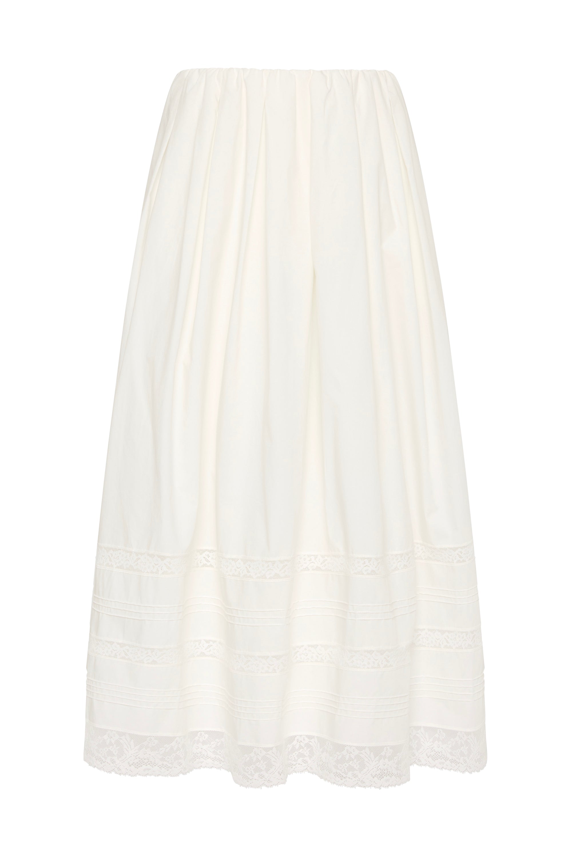 Lyon Midi Skirt Ixora Lace White