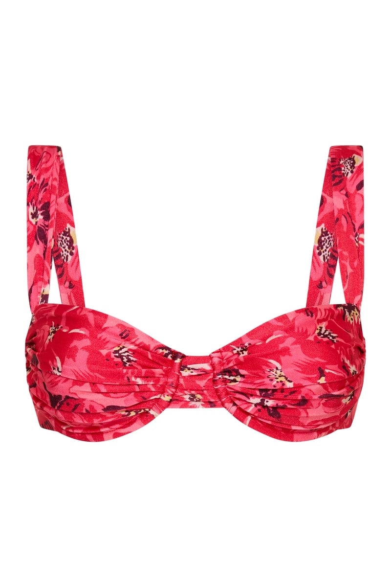 Sol Bikini Top El Limon Floral Pink - Final Sale