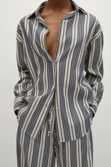 Capri Shirt Antique Navy Stripe - Final Sale