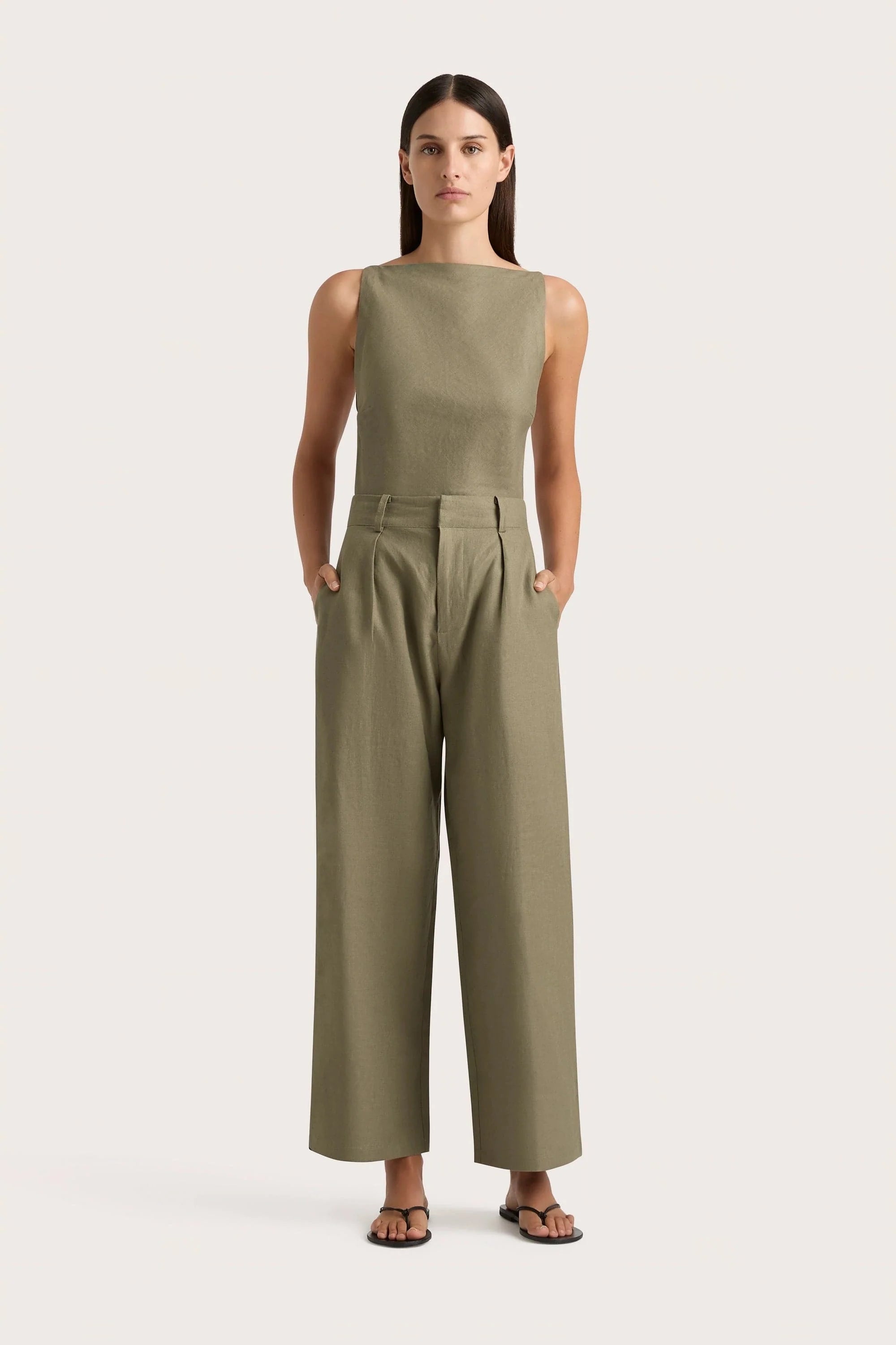 Antibes Top Khaki - Final Sale