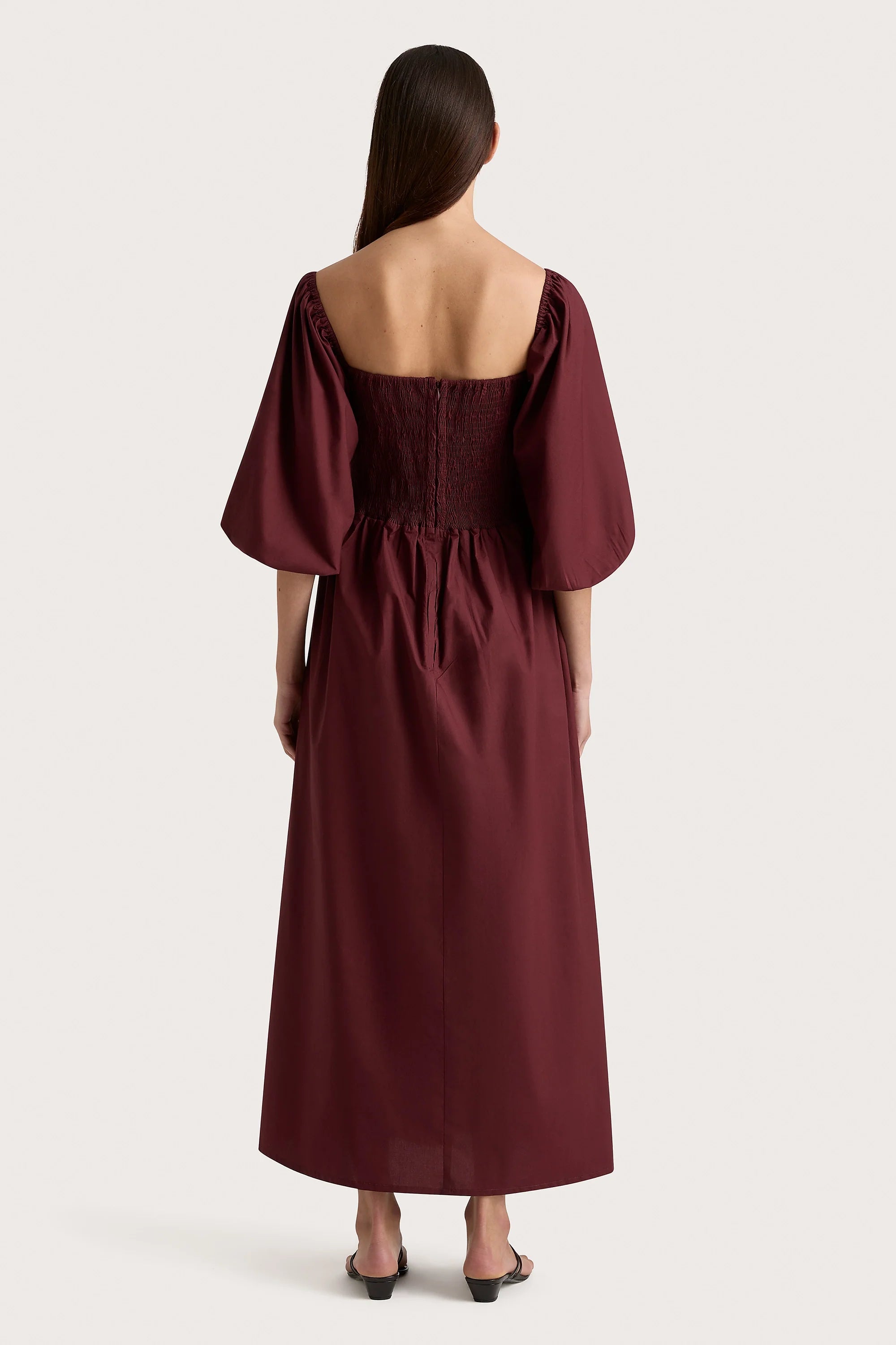 Alma Midi Dress Bordeaux - Final Sale