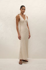Solana Maxi Dress Lola Polka Dot Cream Black