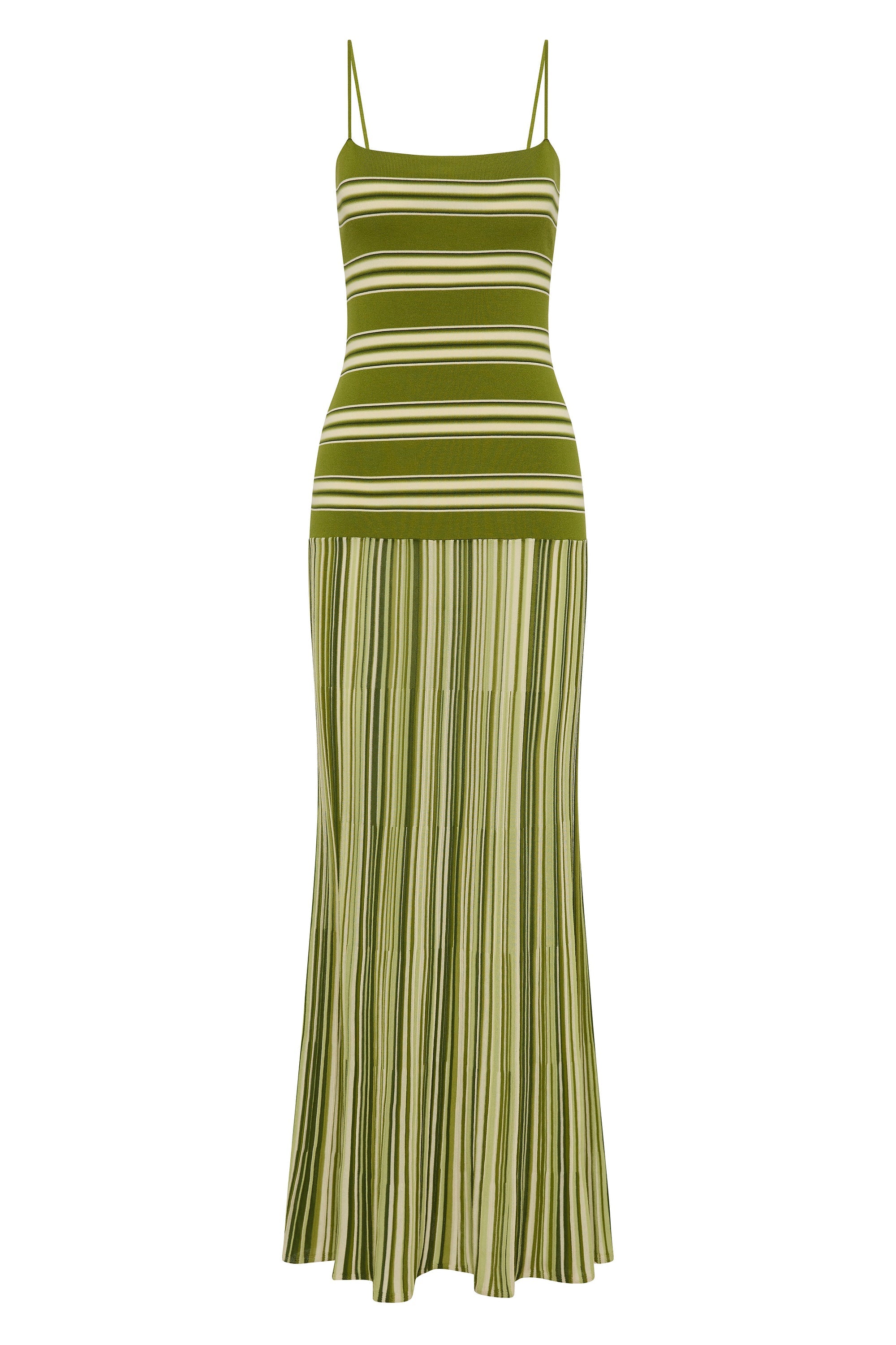 Esenia Knit Dress Ombre Stripe Macro Juniper - Final Sale