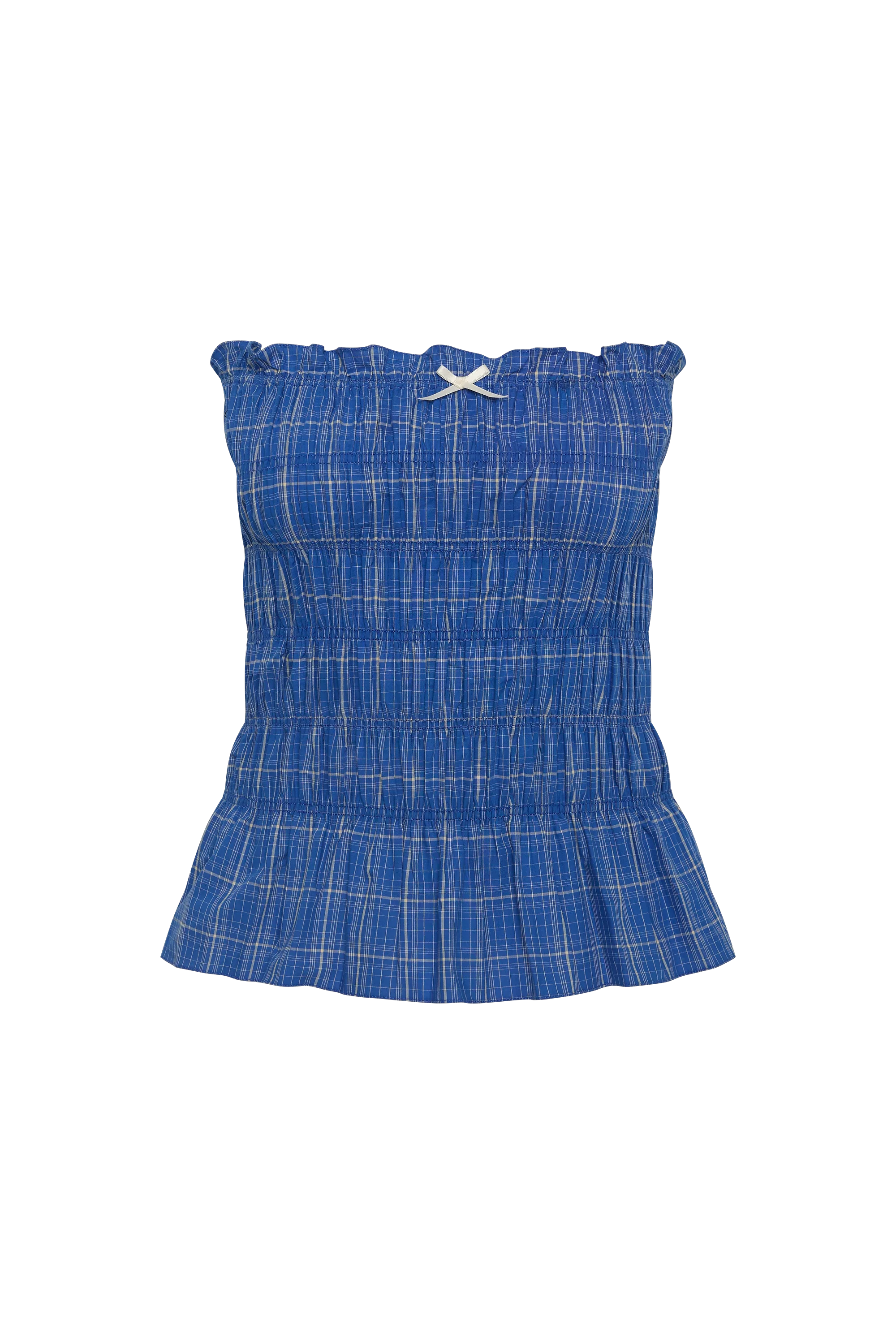 Leya Top Flor Check Cobalt