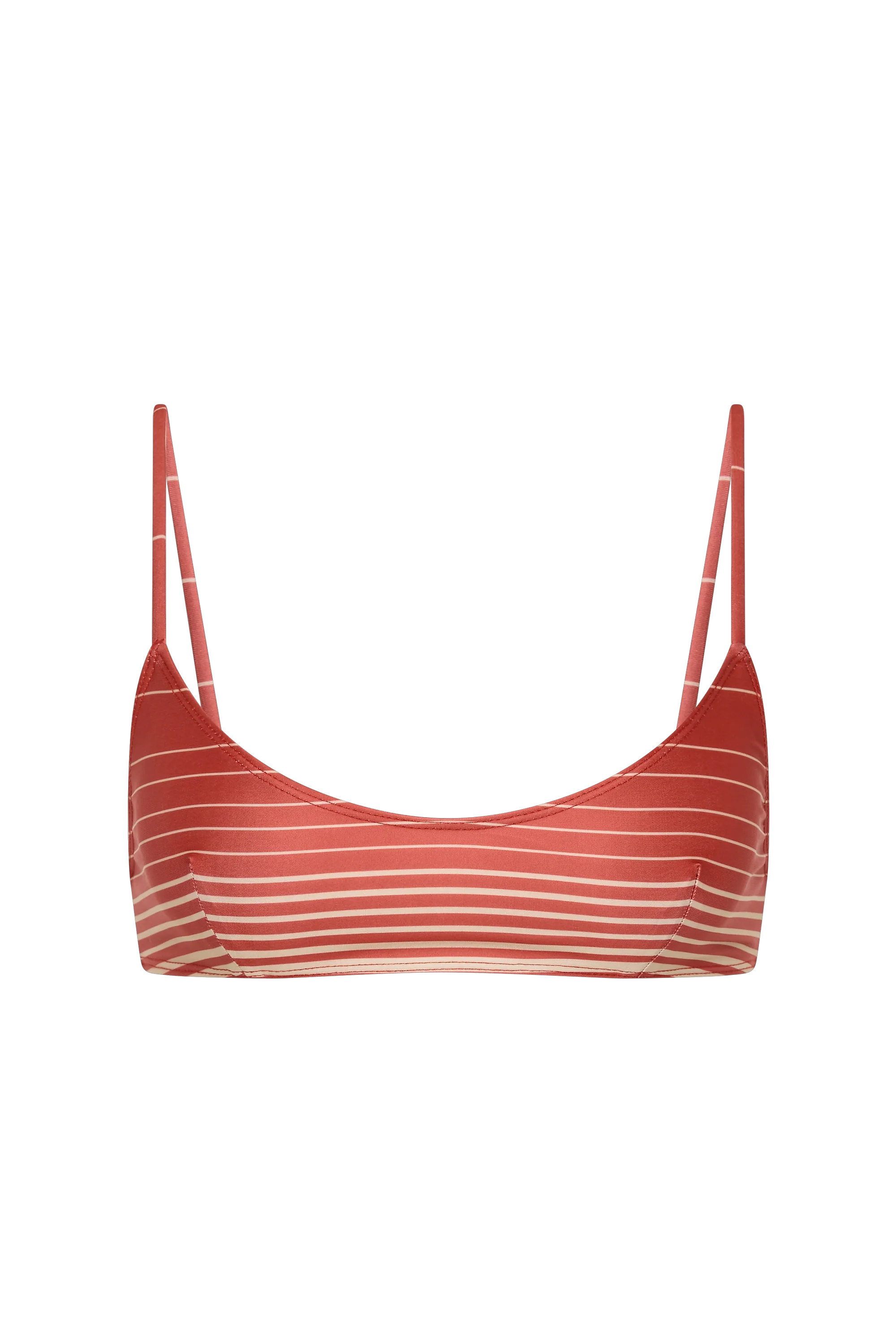 Orla Bikini Top Accordion Stripe Amber Fawn - Final Sale