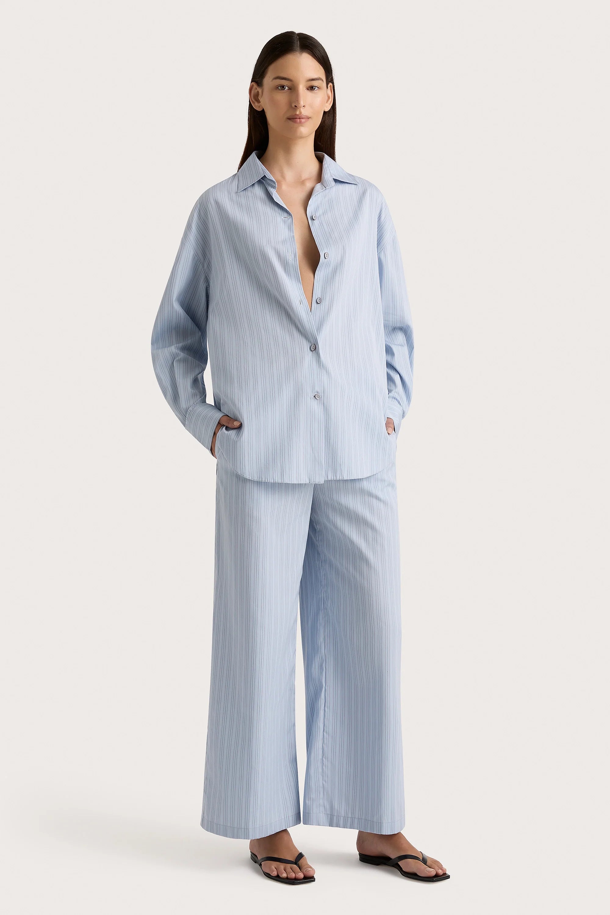Freja Pant Blue Pinstripe - Final Sale