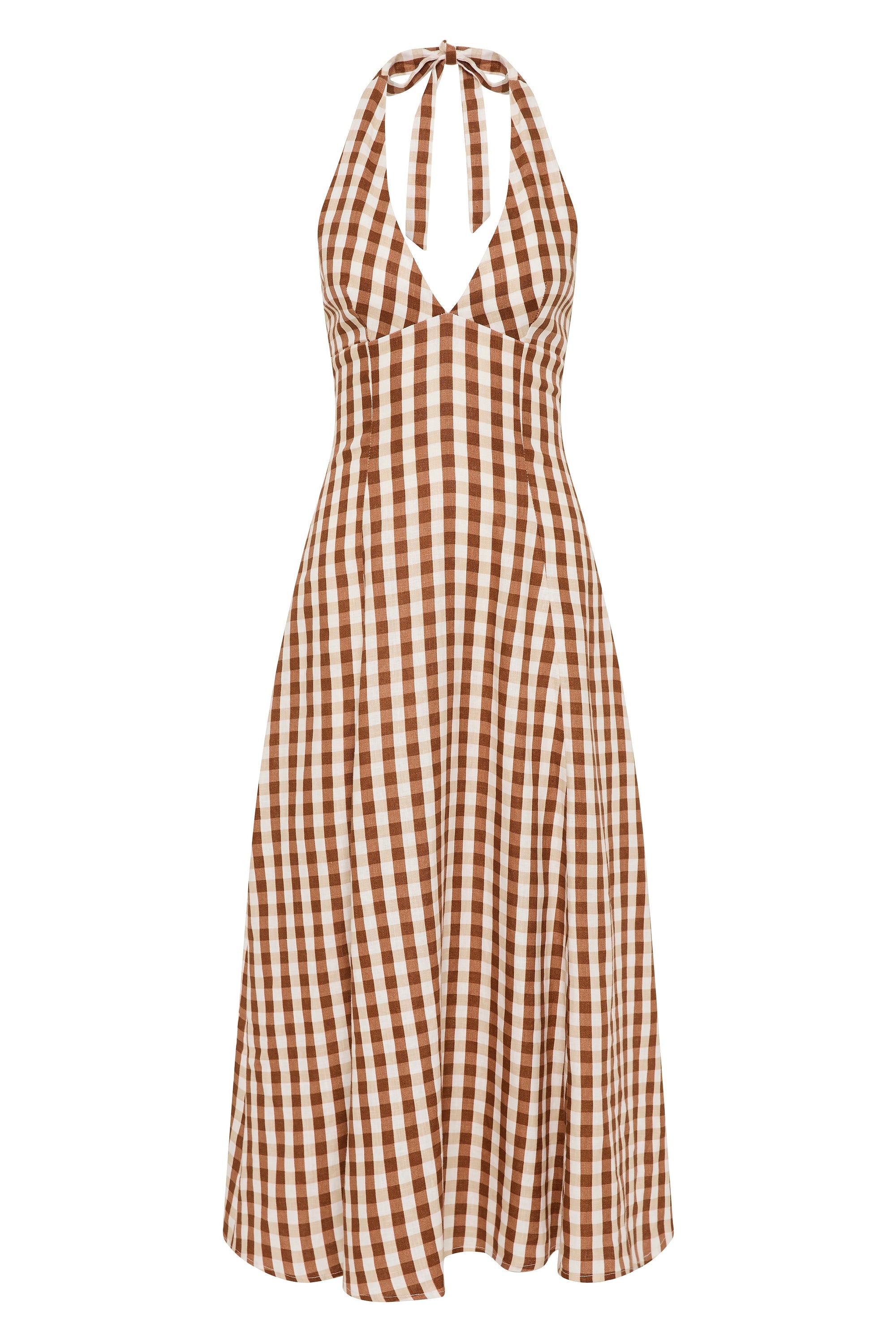 Marais Midi Dress Gingham Cedar - Final Sale