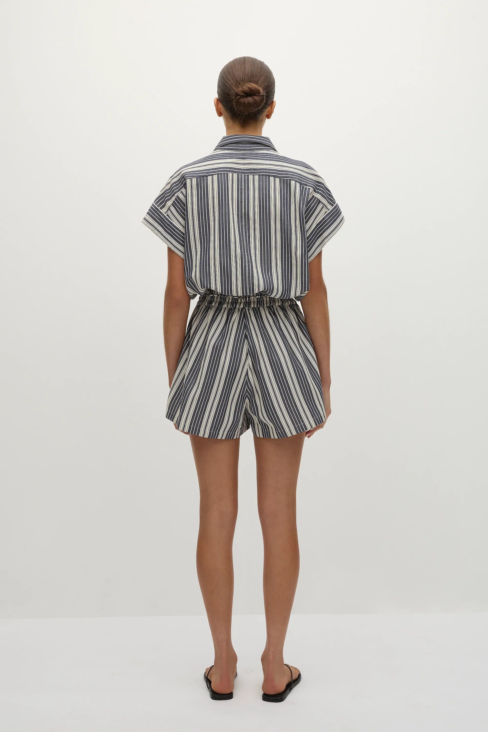 Cyrene Playsuit Antique Navy Stripe - Final Sale