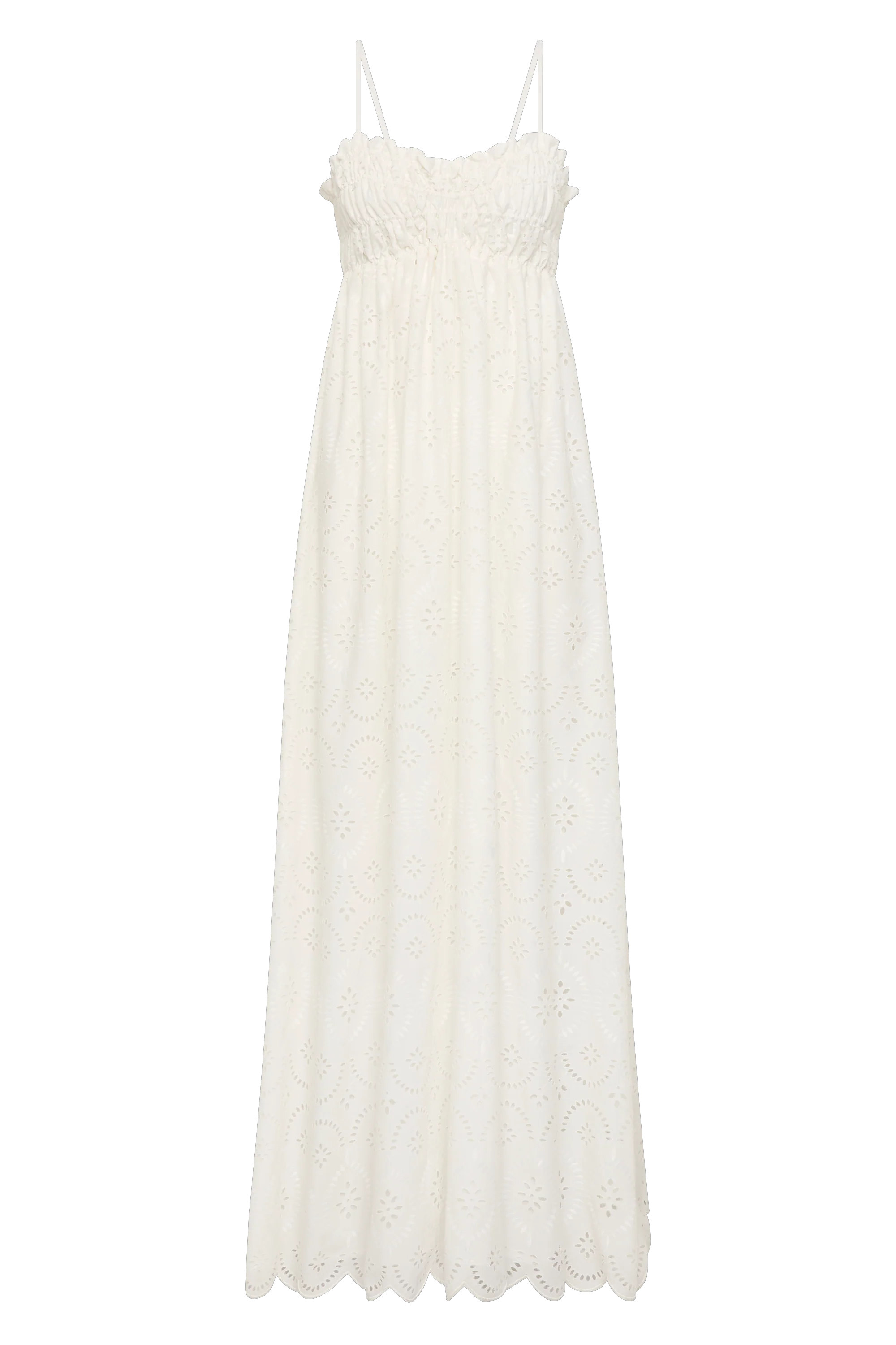 Etta Maxi Dress Bianca Broderie White