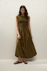 Ale Midi Dress Olive - Final Sale