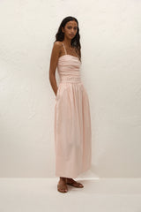 Portlligat Maxi Dress Carmen Stripe Peony White