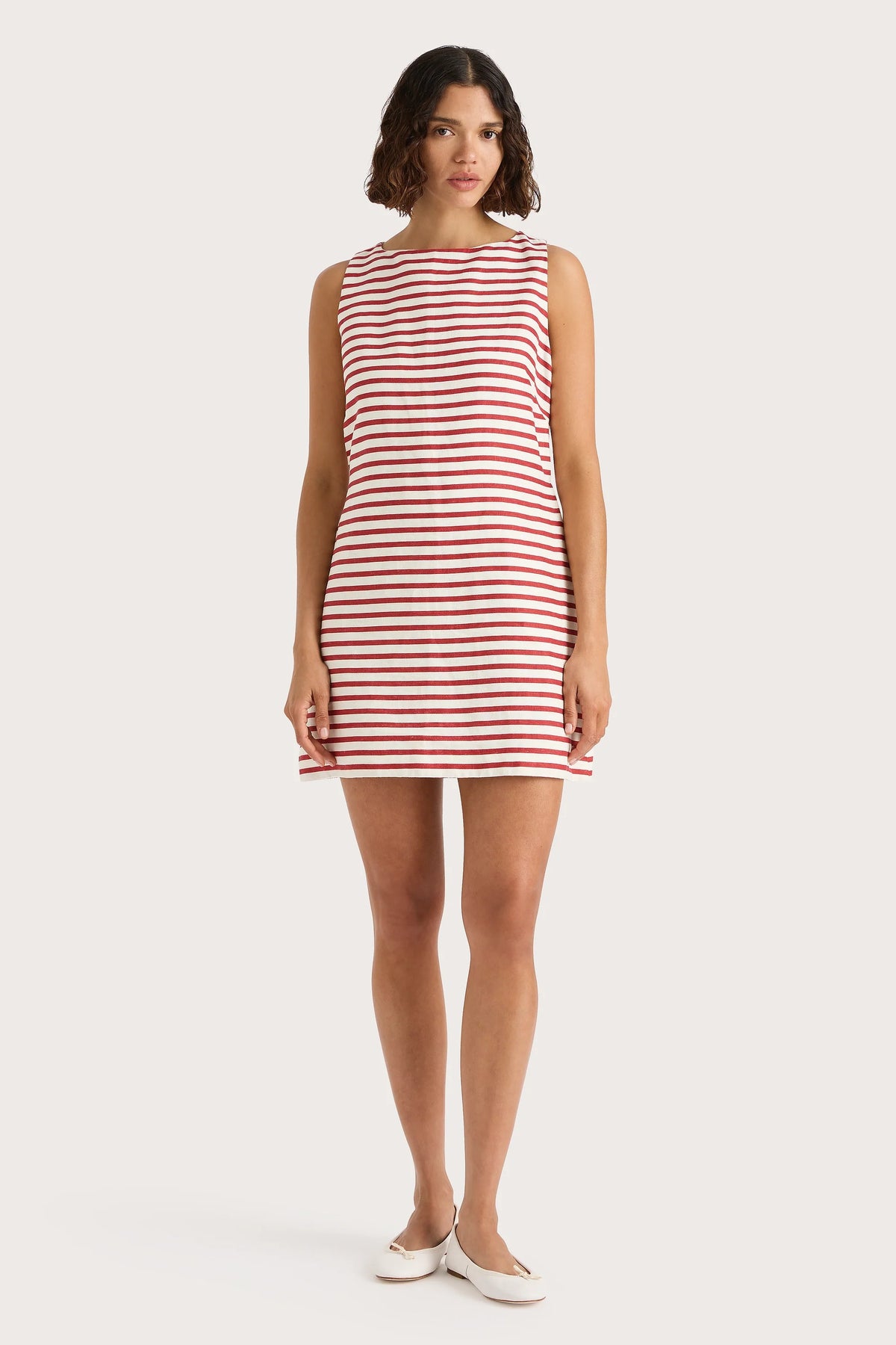 Kelly Mini Dress Breton Stripe Red - Final Sale