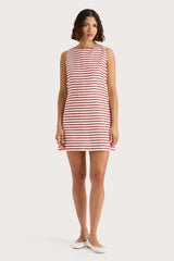 Kelly Mini Dress Breton Stripe Red - Final Sale