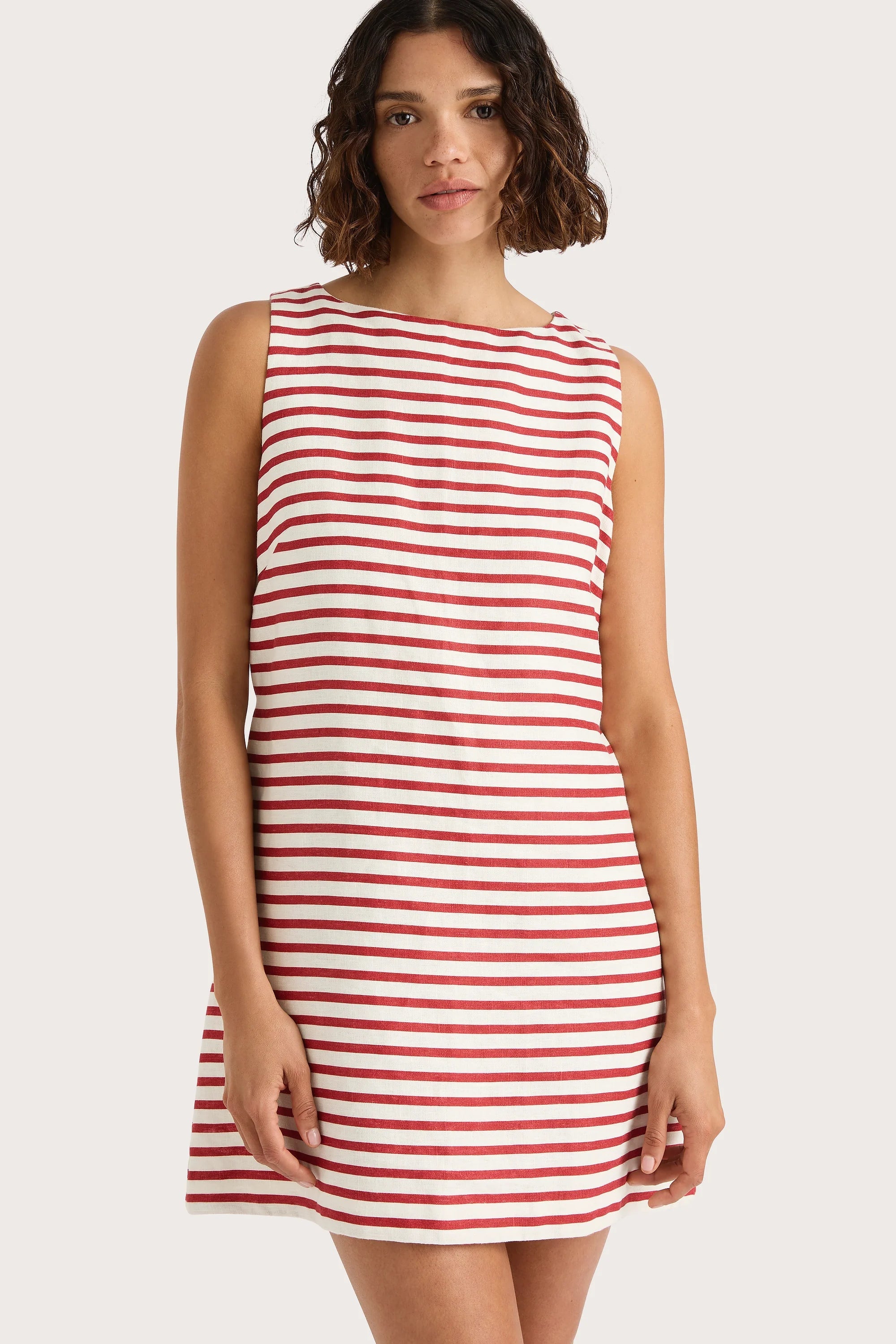 Kelly Mini Dress Breton Stripe Red - Final Sale
