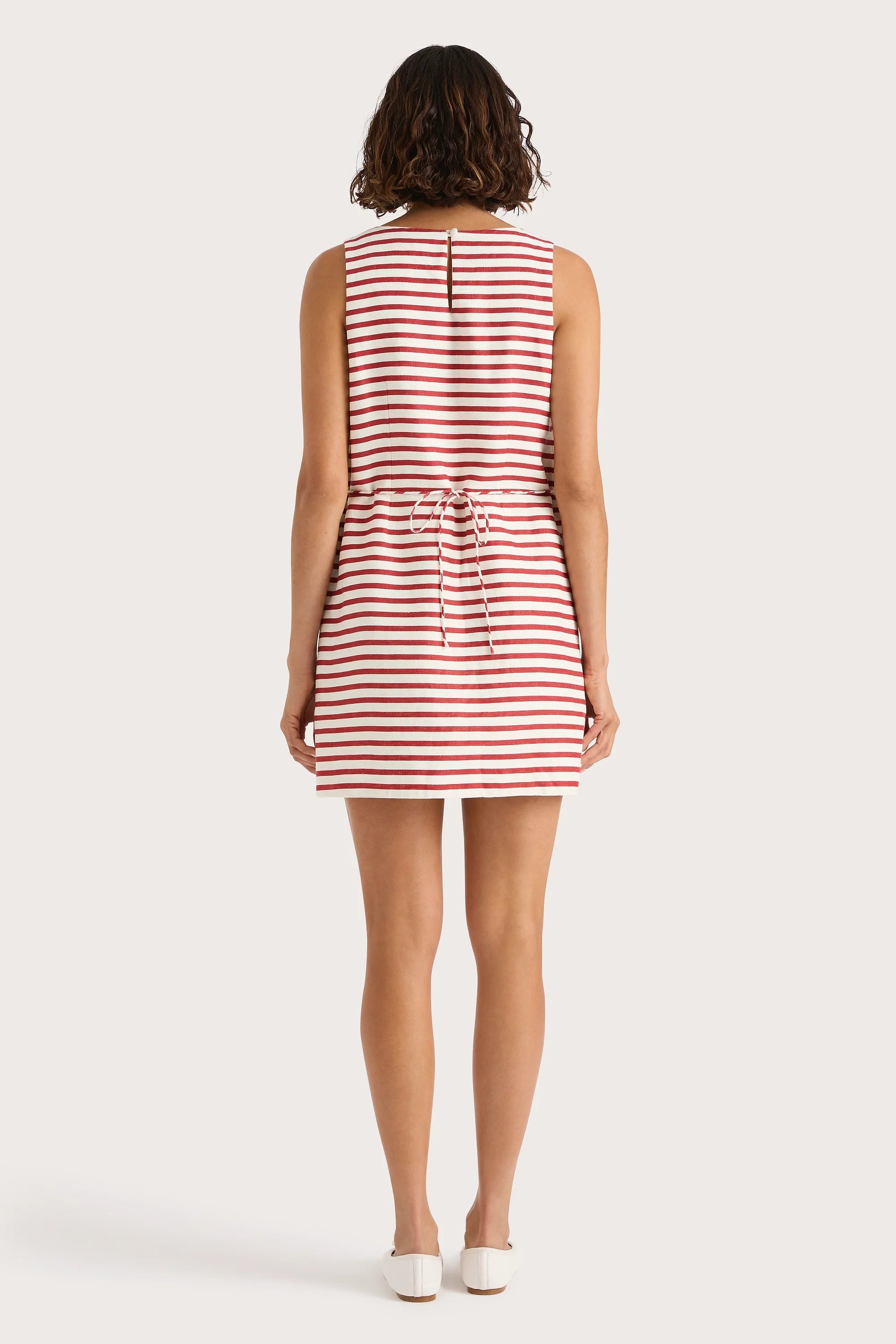 Kelly Mini Dress Breton Stripe Red - Final Sale