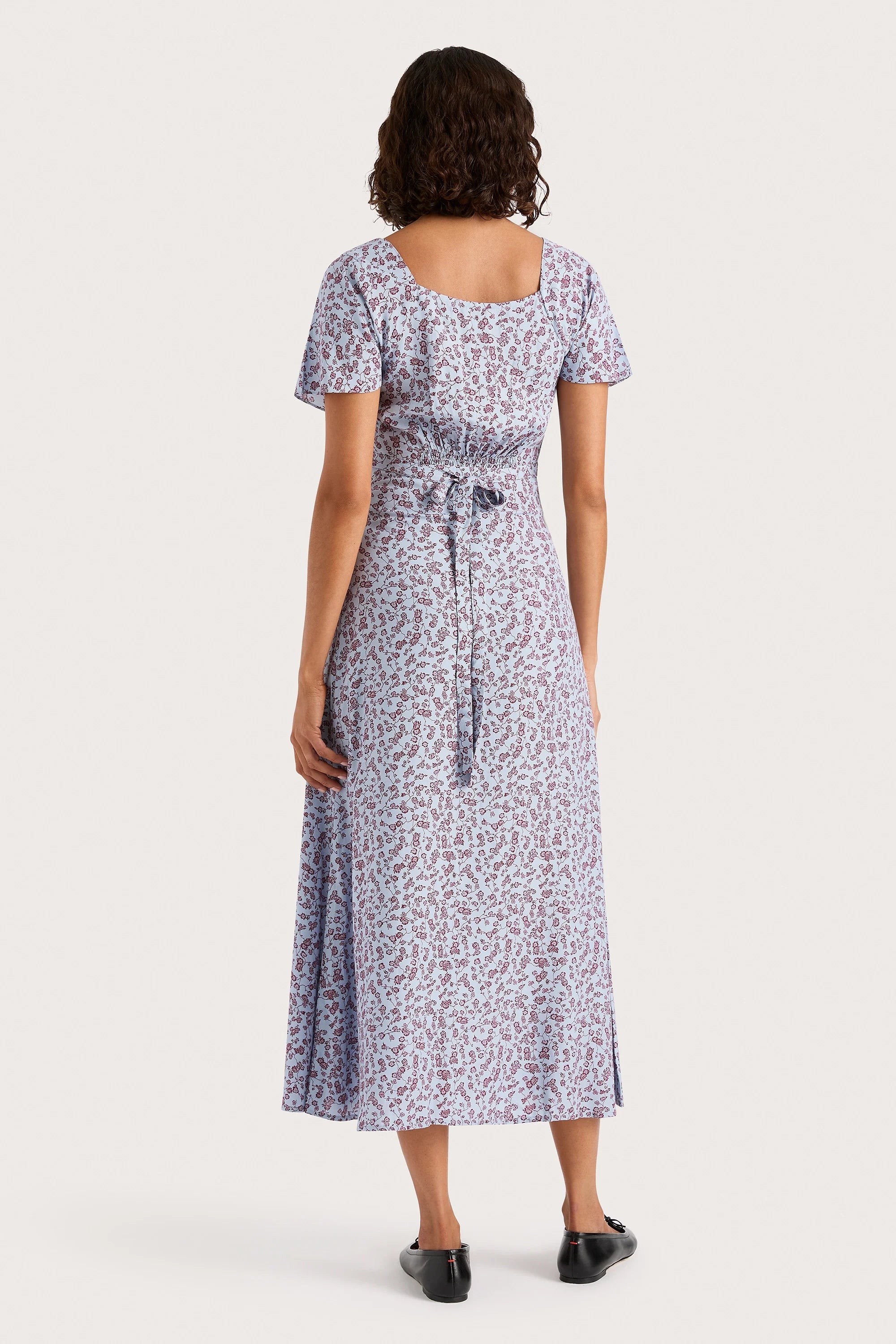 Aurelia Midi Dress Amaryllis Floral Blue - Final Sale