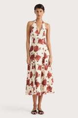 Marais Midi Dress Cecile Floral Garnet - Final Sale