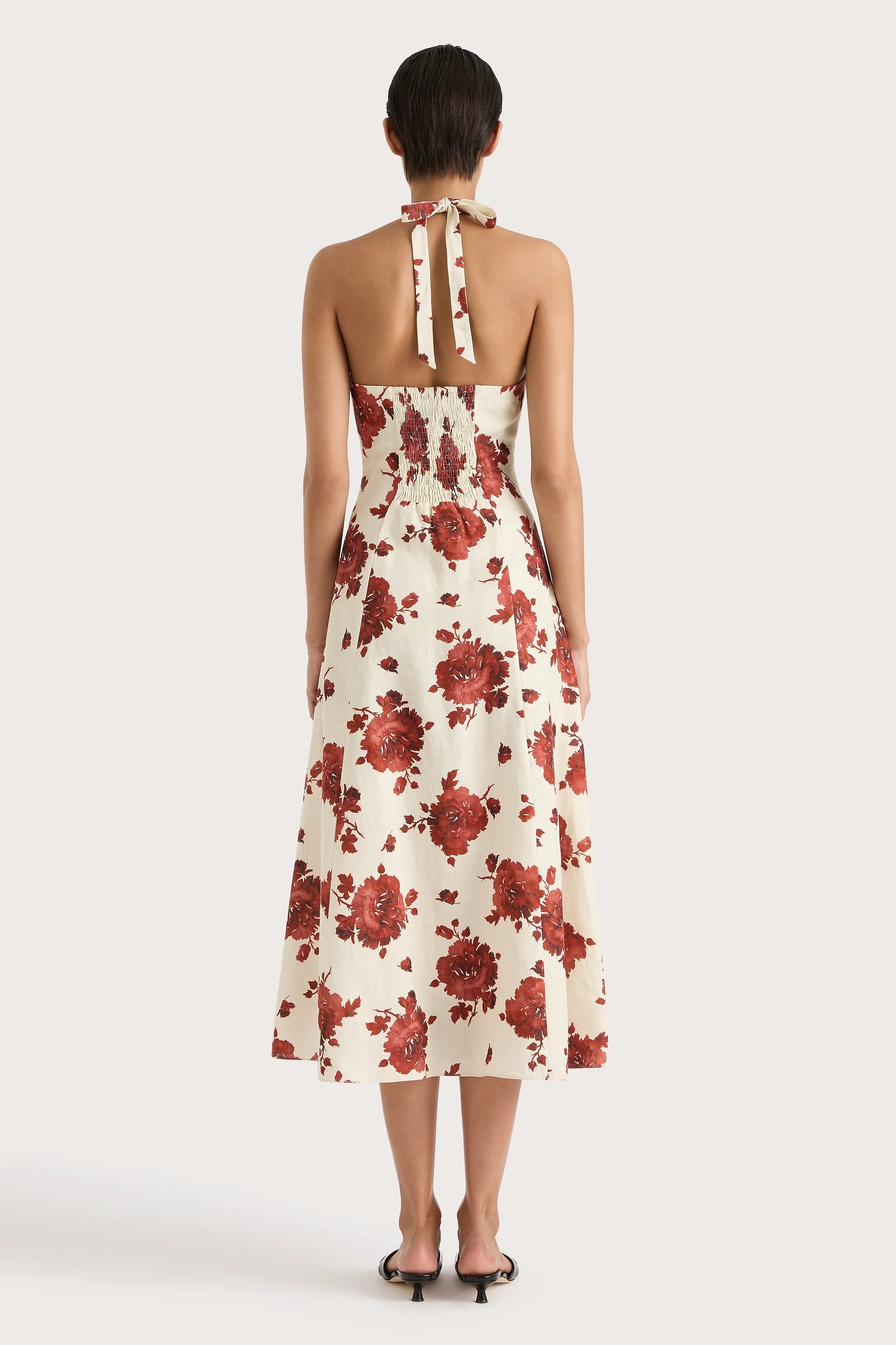 Marais Midi Dress Cecile Floral Garnet - Final Sale