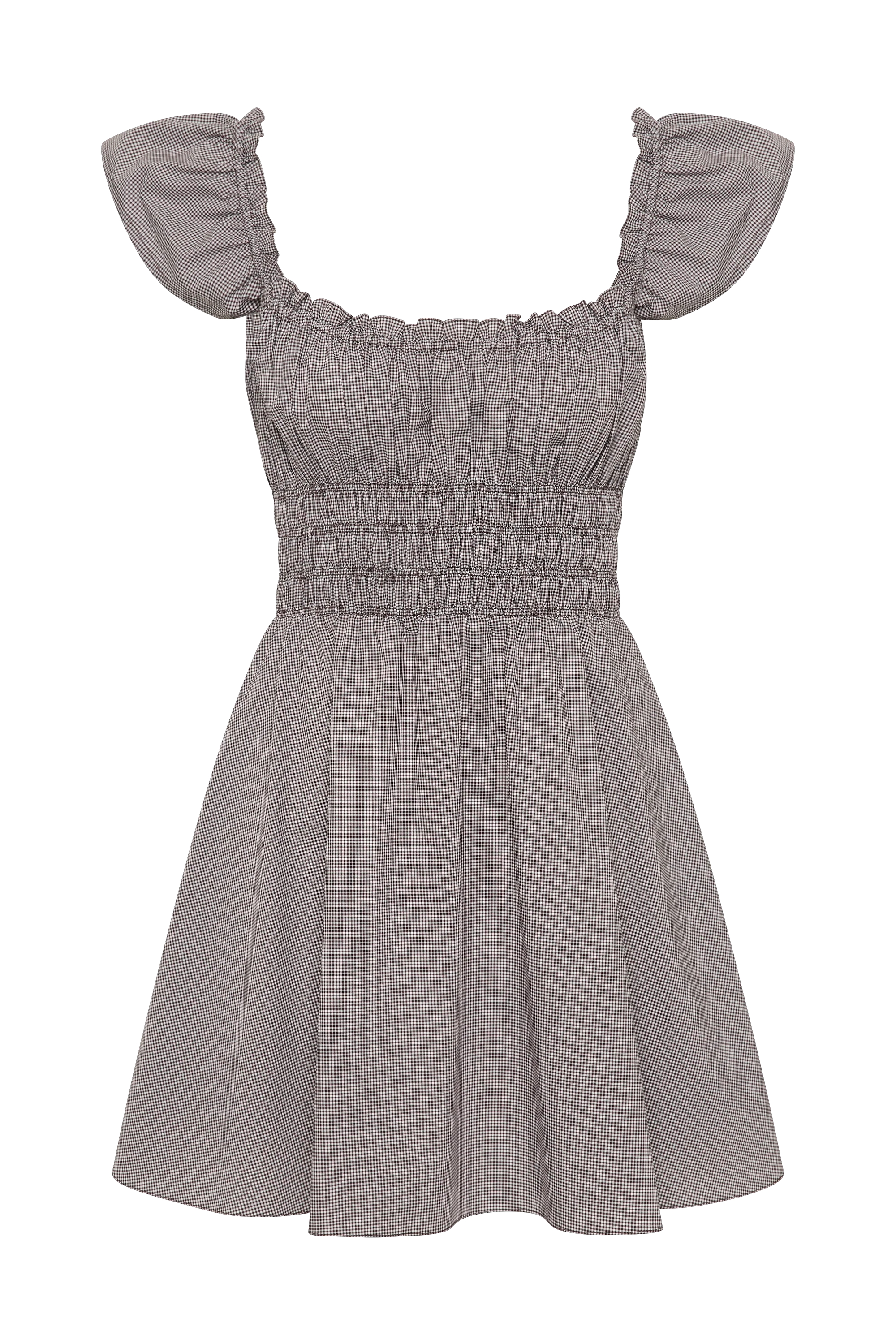 Janne Mini Dress Hanne Gingham Espresso - Final Sale