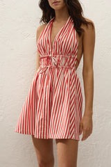 Ermita Mini Dress Orozco Stripe Dusty Tomato - Final Sale