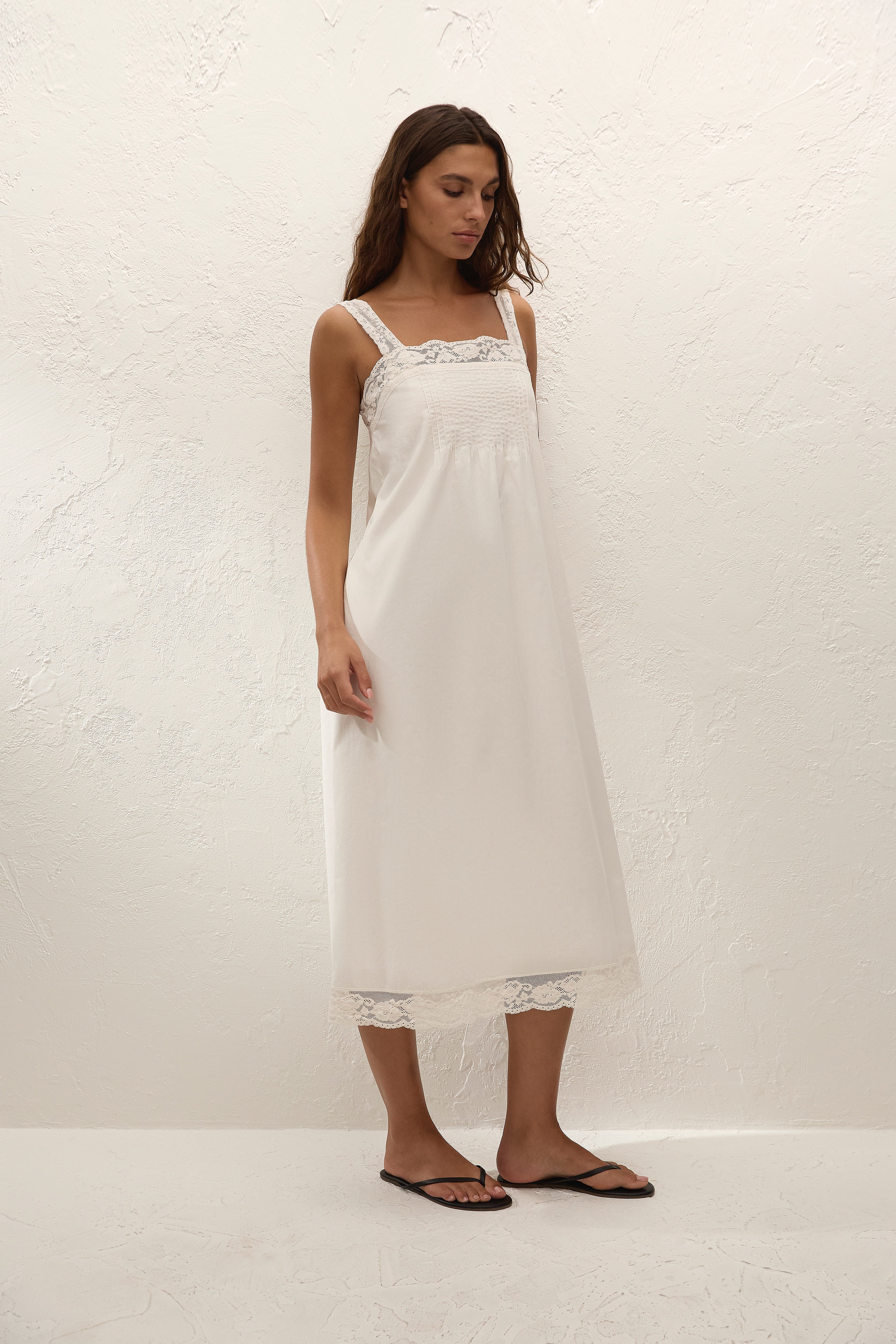 Cristina Midi Dress Mila Lace Ivory