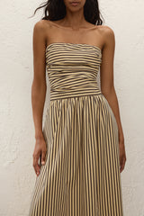 Vera Maxi Dress Carmen Stripe Sand Cedar