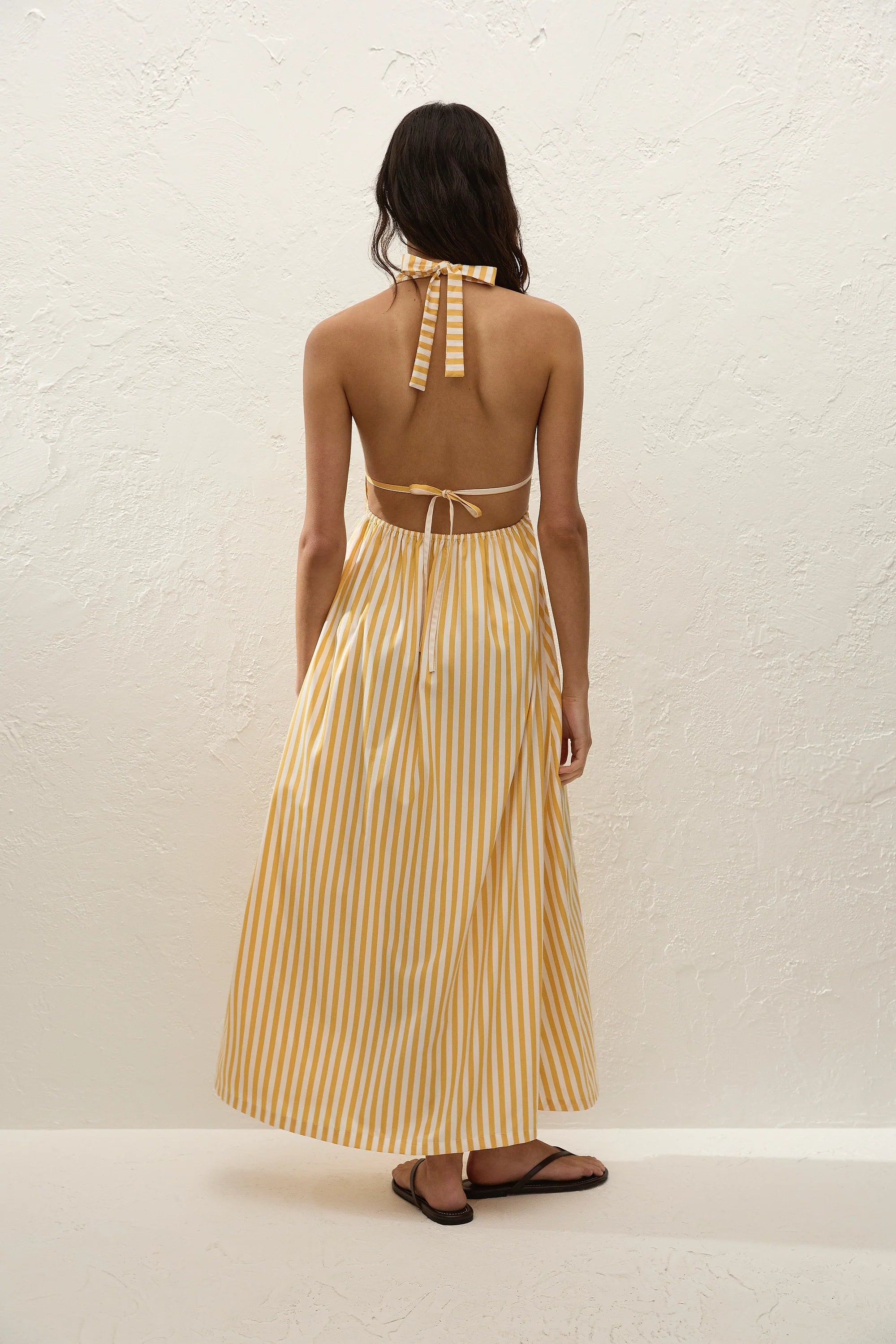 Ermita Midi Dress Orozco Stripe Mustard - Final Sale