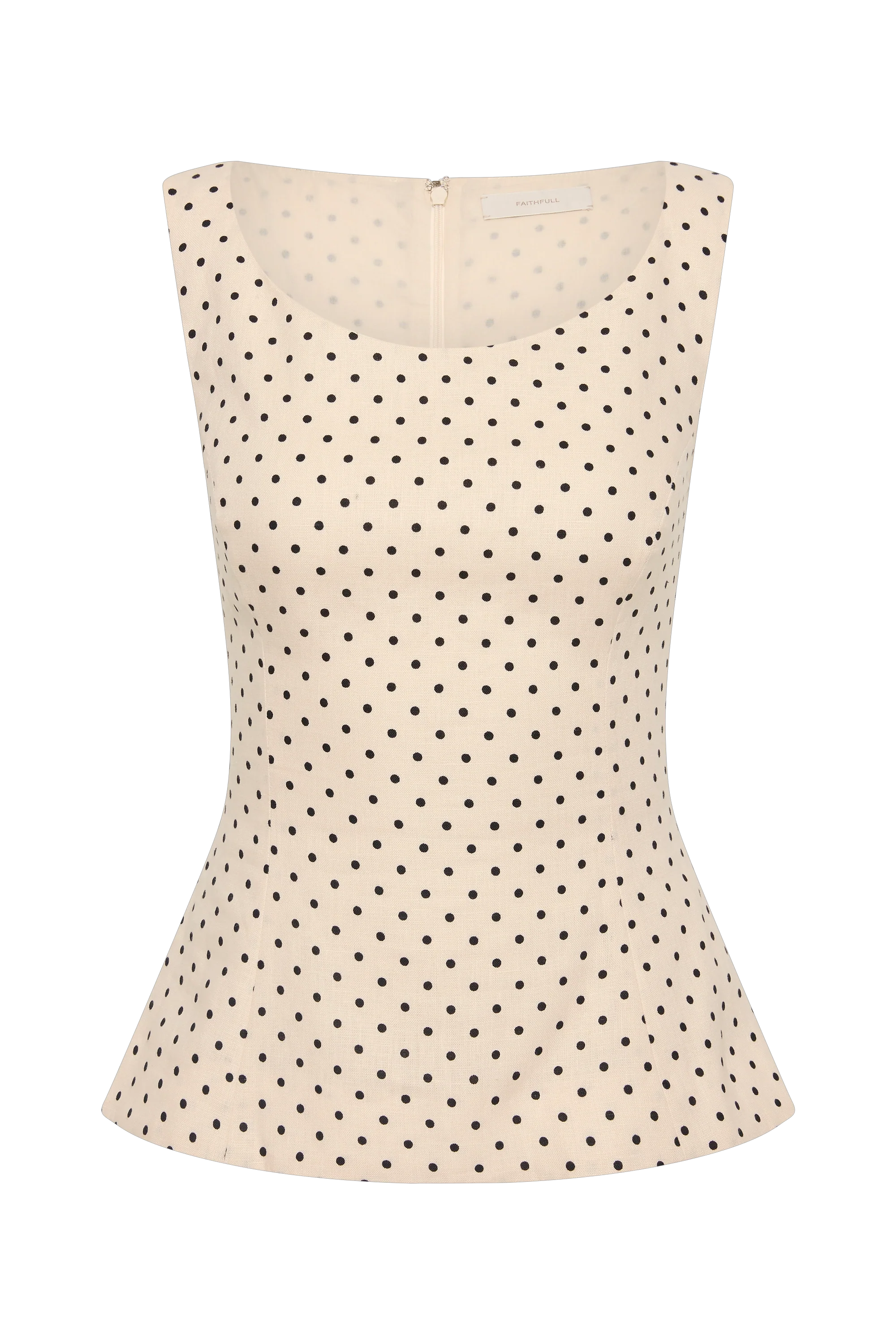 Iria Top Lola Polka Dot Cream Black