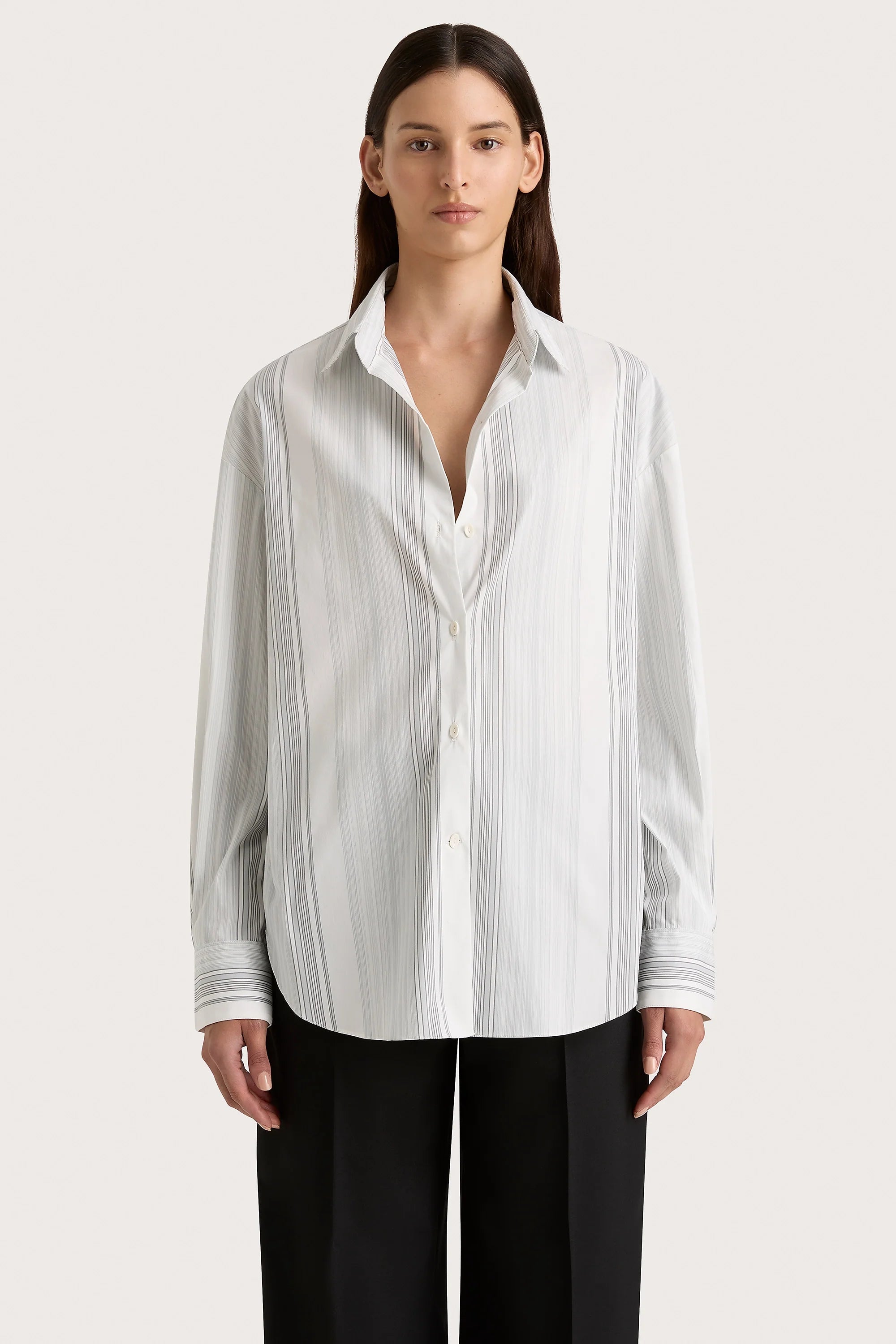 En Vau Shirt Striped Soft Blue - Final Sale