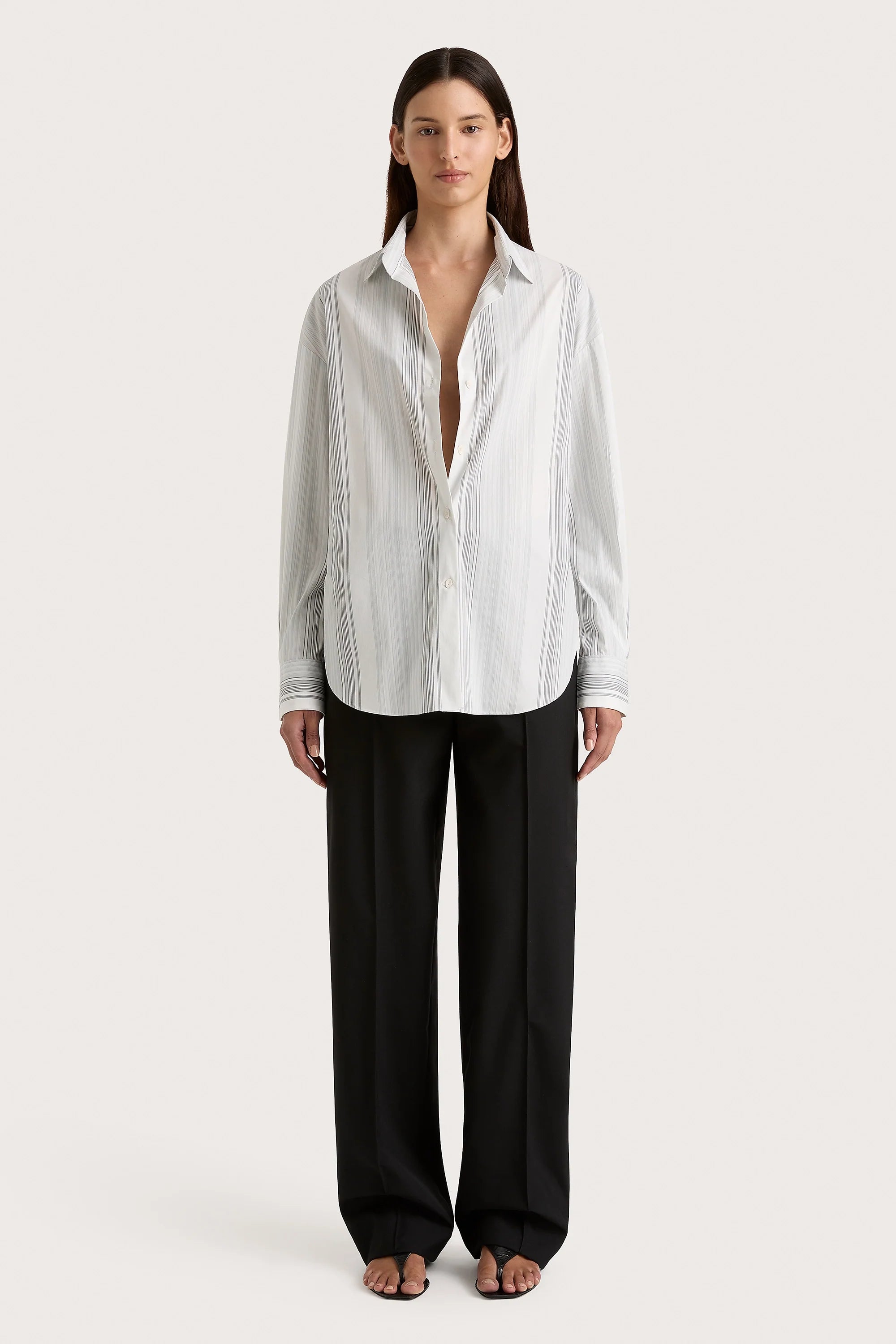 En Vau Shirt Striped Soft Blue - Final Sale